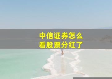 中信证券怎么看股票分红了