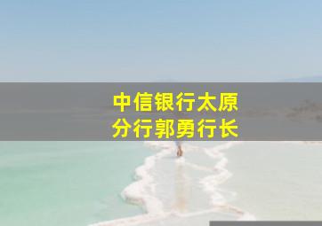 中信银行太原分行郭勇行长