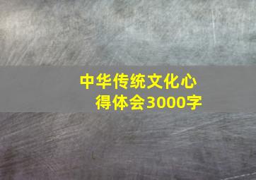 中华传统文化心得体会3000字