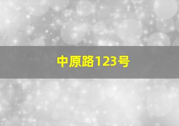 中原路123号