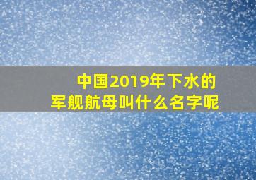 中国2019年下水的军舰航母叫什么名字呢