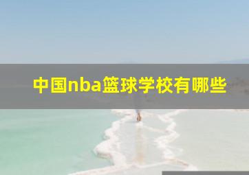 中国nba篮球学校有哪些