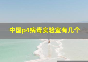 中国p4病毒实验室有几个