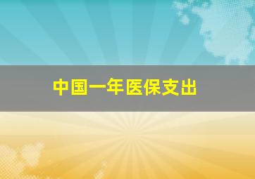 中国一年医保支出