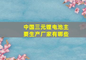 中国三元锂电池主要生产厂家有哪些