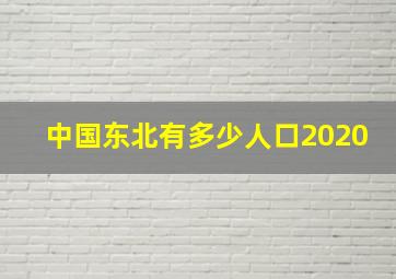 中国东北有多少人口2020