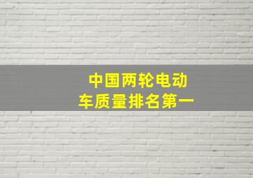 中国两轮电动车质量排名第一