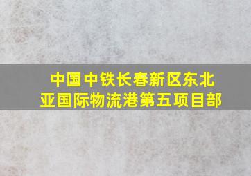 中国中铁长春新区东北亚国际物流港第五项目部