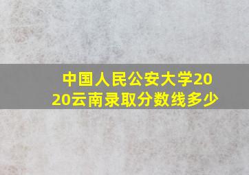 中国人民公安大学2020云南录取分数线多少