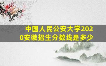 中国人民公安大学2020安徽招生分数线是多少