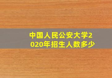 中国人民公安大学2020年招生人数多少