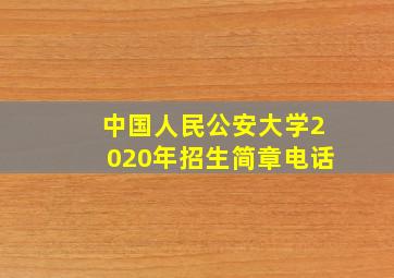 中国人民公安大学2020年招生简章电话