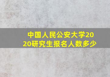 中国人民公安大学2020研究生报名人数多少