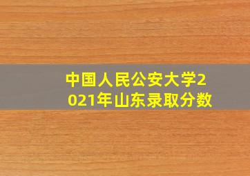 中国人民公安大学2021年山东录取分数