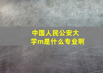 中国人民公安大学m是什么专业啊