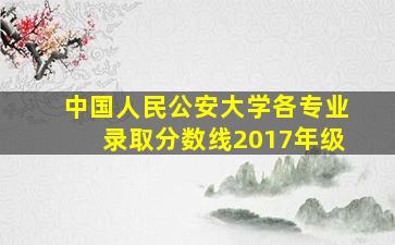 中国人民公安大学各专业录取分数线2017年级