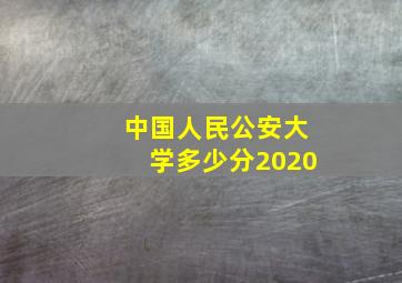 中国人民公安大学多少分2020