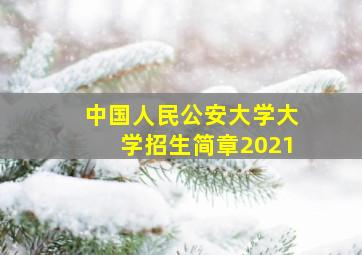 中国人民公安大学大学招生简章2021