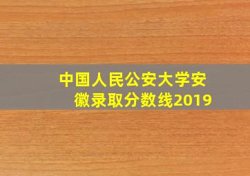 中国人民公安大学安徽录取分数线2019