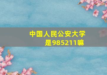 中国人民公安大学是985211嘛