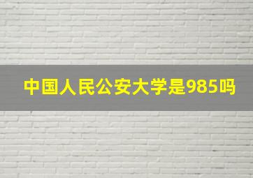 中国人民公安大学是985吗