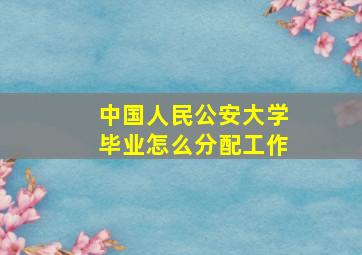 中国人民公安大学毕业怎么分配工作