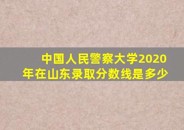 中国人民警察大学2020年在山东录取分数线是多少