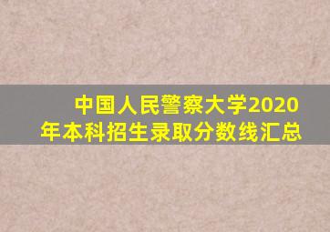 中国人民警察大学2020年本科招生录取分数线汇总