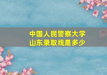 中国人民警察大学山东录取线是多少