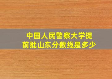 中国人民警察大学提前批山东分数线是多少