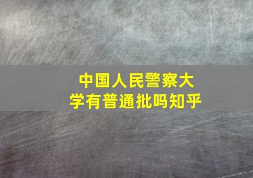 中国人民警察大学有普通批吗知乎