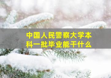 中国人民警察大学本科一批毕业能干什么