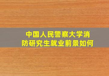 中国人民警察大学消防研究生就业前景如何