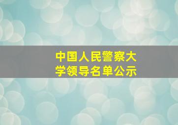 中国人民警察大学领导名单公示