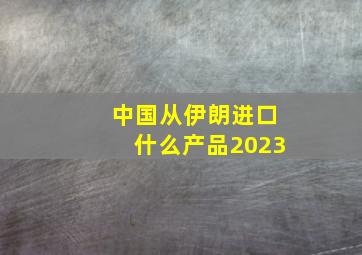 中国从伊朗进口什么产品2023