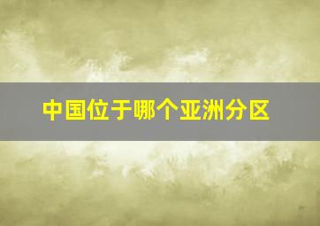 中国位于哪个亚洲分区