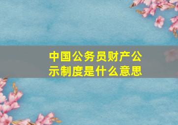 中国公务员财产公示制度是什么意思