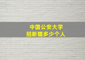 中国公安大学招新疆多少个人