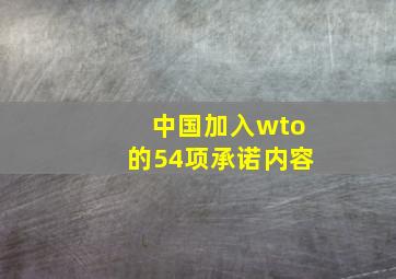 中国加入wto的54项承诺内容