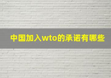 中国加入wto的承诺有哪些