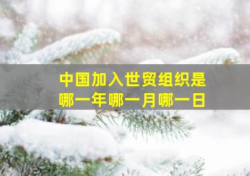 中国加入世贸组织是哪一年哪一月哪一日