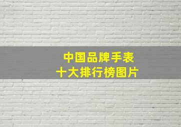 中国品牌手表十大排行榜图片