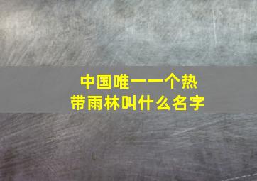 中国唯一一个热带雨林叫什么名字