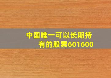 中国唯一可以长期持有的股票601600