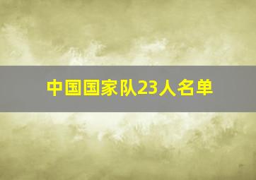 中国国家队23人名单