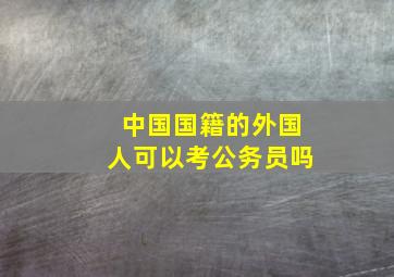 中国国籍的外国人可以考公务员吗