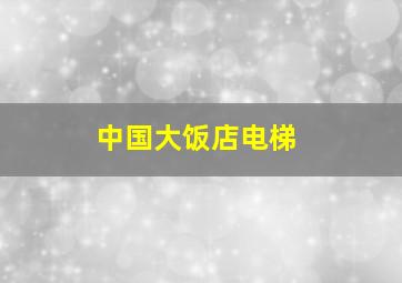 中国大饭店电梯