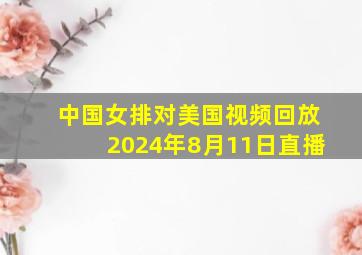 中国女排对美国视频回放2024年8月11日直播