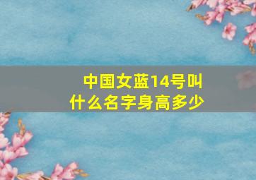 中国女蓝14号叫什么名字身高多少