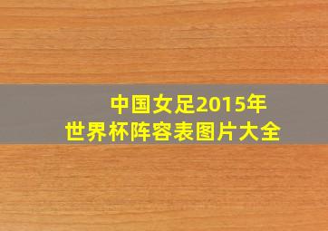 中国女足2015年世界杯阵容表图片大全